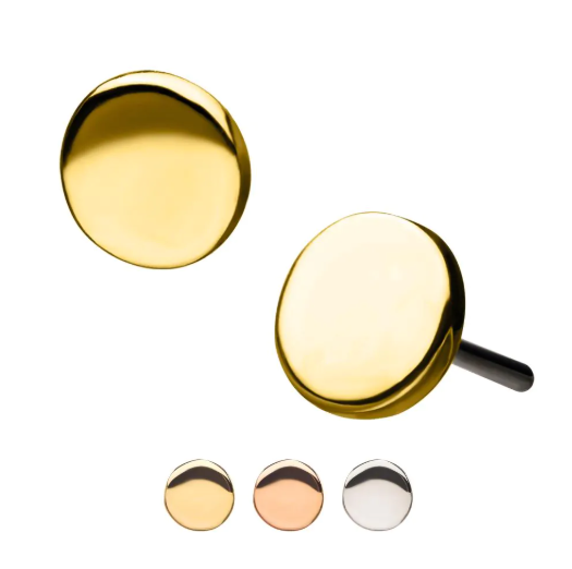 14k Gold Threadless Disks