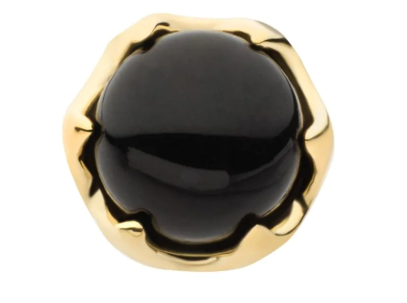 14 Karat Gold Gewindeloser 6-Krappen-Onyx-Aufsatz