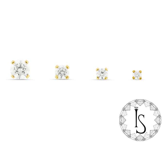 18K Gold 4 Prong-Set Faceted Gem End #4 VS Lab Created Diamond