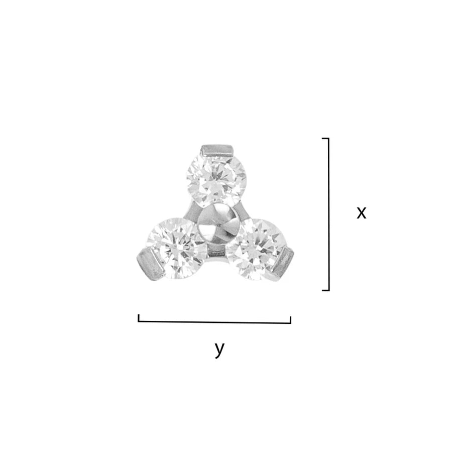 Micro Tri Gewindeloses Ende - Klares CZ (18/16g)