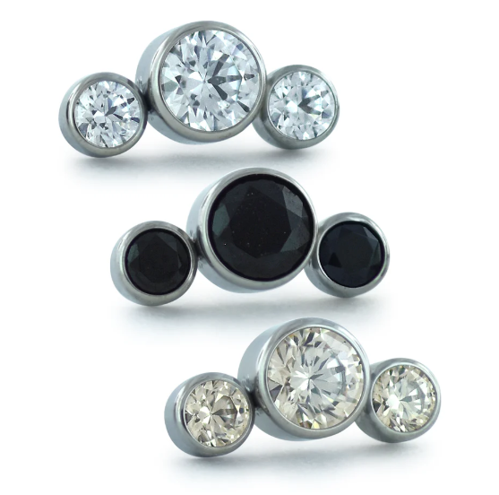 Titanium Bezel Set Gem Cluster