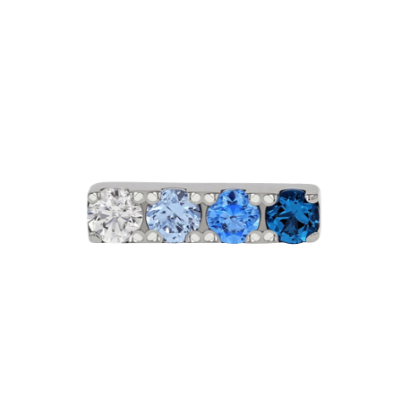 18k Gold Gem Bar End with 4 Stones