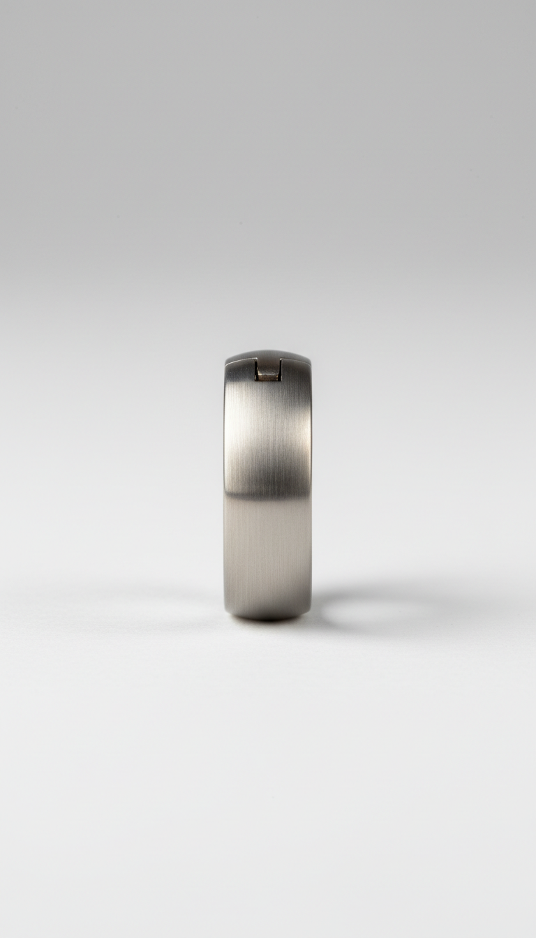Brushed Titanium Clicker Ring