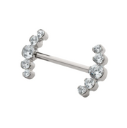 Bezel Set 5 Cluster Nipple Barbell