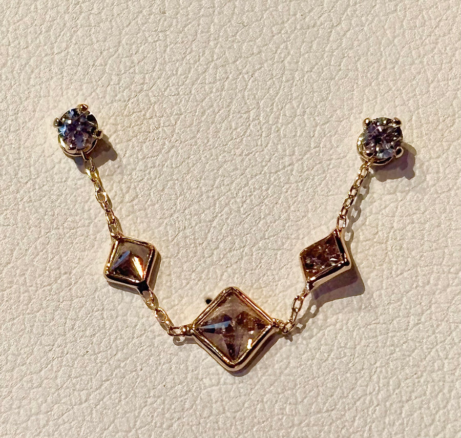 Micro Tri Gewindeloses Ende - Klares CZ (18/16g)