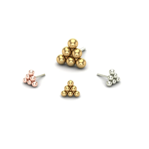 6 Balls 14k Gold Threadless End