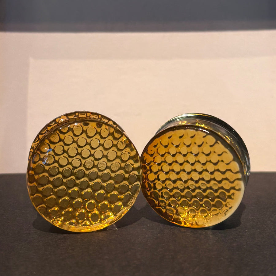 Glass Honeycomb Double Flare Plugs (Pair)