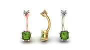 Asscher Prong Curved Barbell