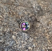 14k Gold Bezel Set Genuine Gemstone Threadless End