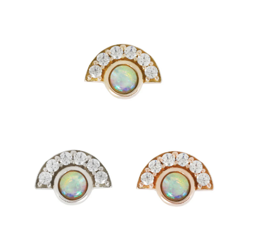 Opal + CZ Threadless End