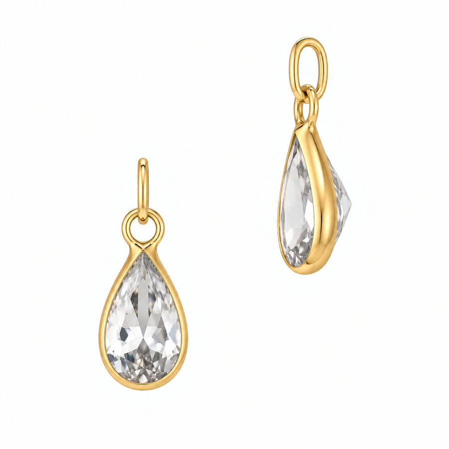 Pear Shaped Bezel Charm