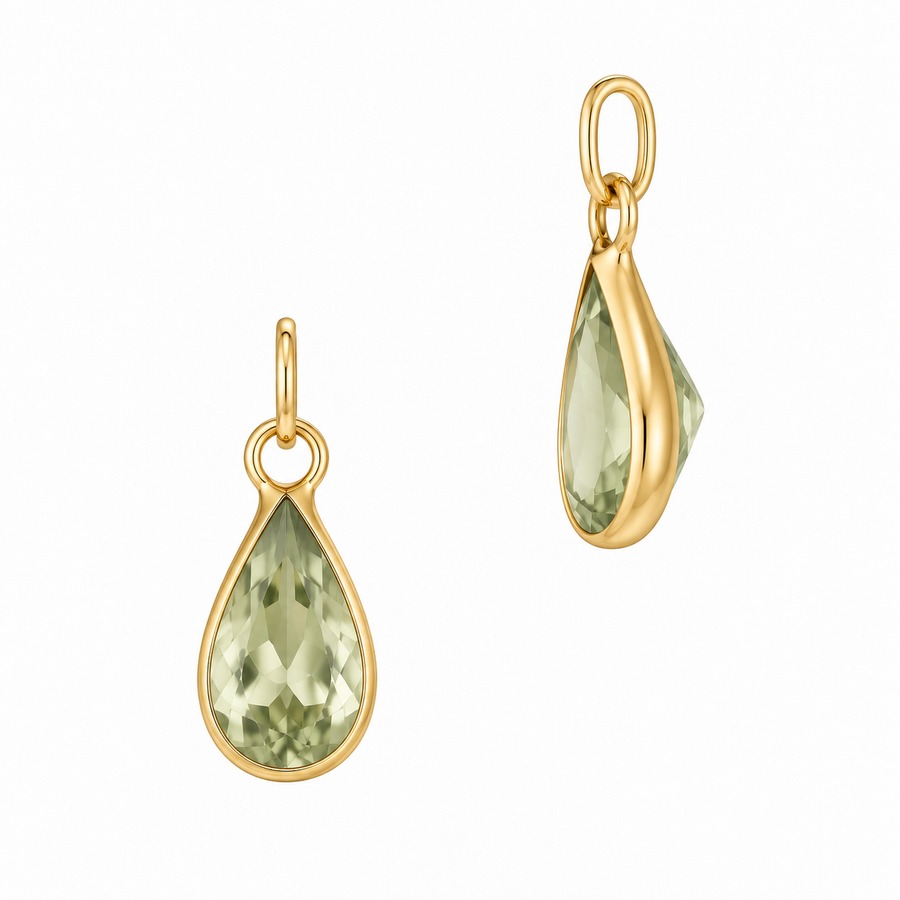 Pear Shaped Bezel Charm
