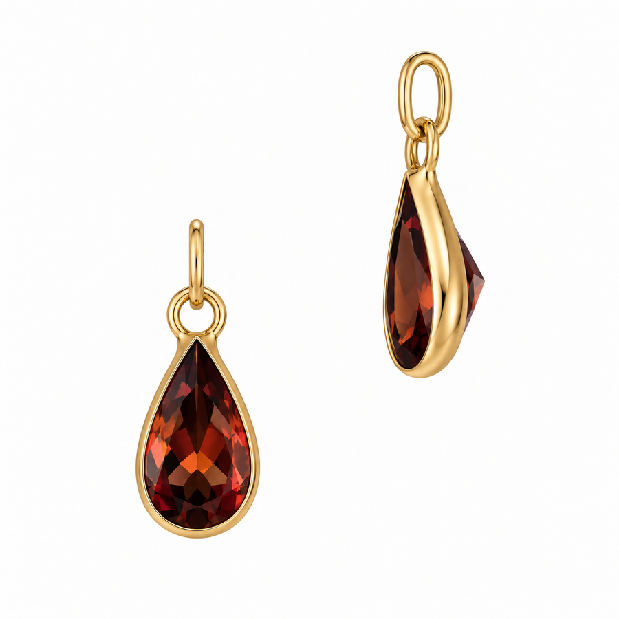 Pear Shaped Bezel Charm