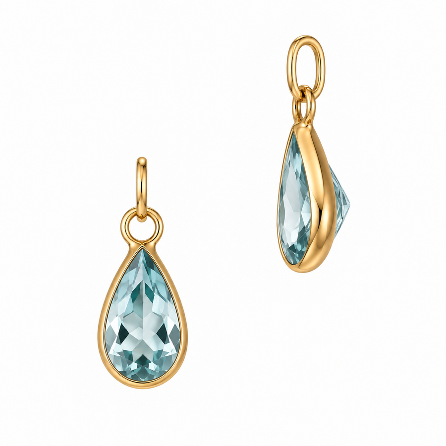 Pear Shaped Bezel Charm