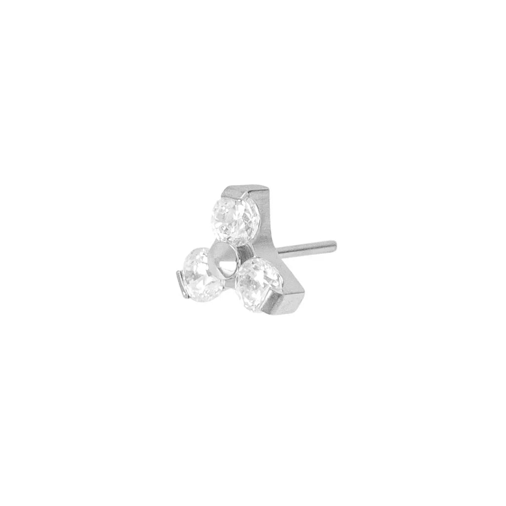 Micro Tri Threadless End - Clear CZ (18/16g)