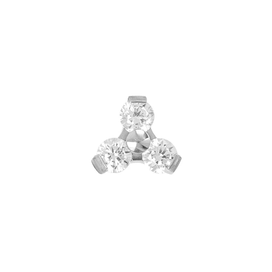 Micro Tri Gewindeloses Ende - Klares CZ (18/16g)