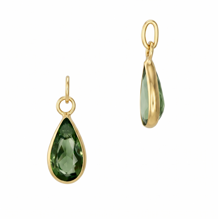 Pear Shaped Bezel Charm
