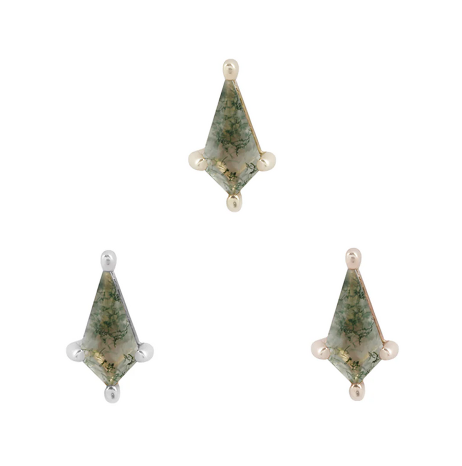 Mini Soho Moss Agate Threadless Top