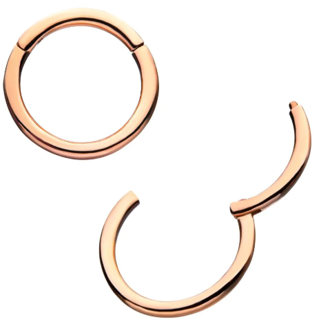 14 Karat Rotgold Basic Segmentring zum Klicken