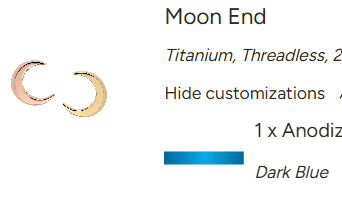 Moon End - Blau eloxiertes Titan
