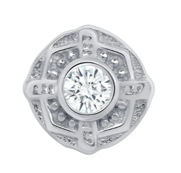 14K Goldener quadratischer Aufsatz mit Edelstein