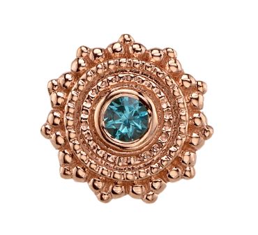 Afghan 14k Gold with Gemstone Threadless End
