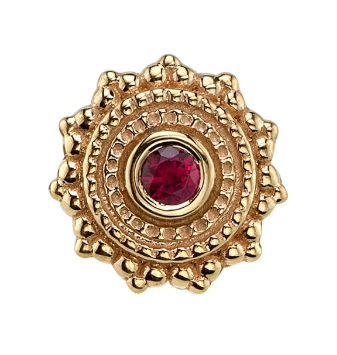 Afghan 14k Gold with Gemstone Threadless End