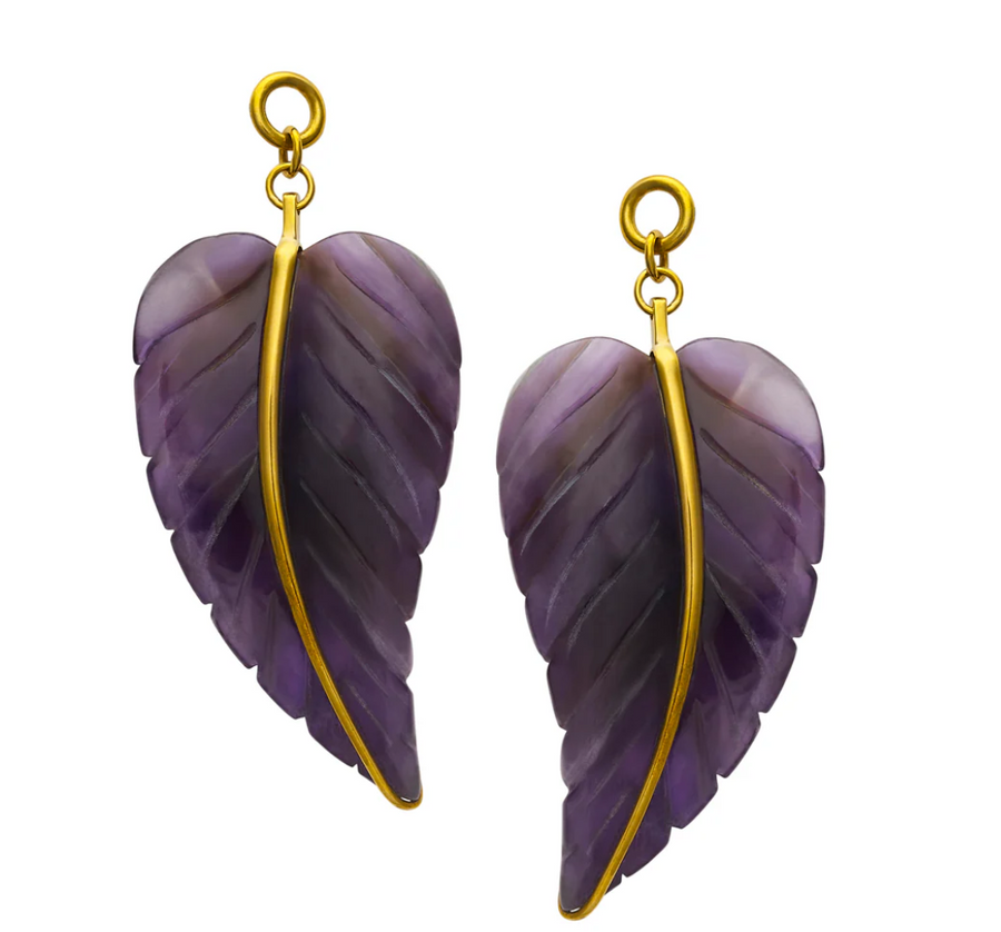 Stone Leaf Dangle Pair