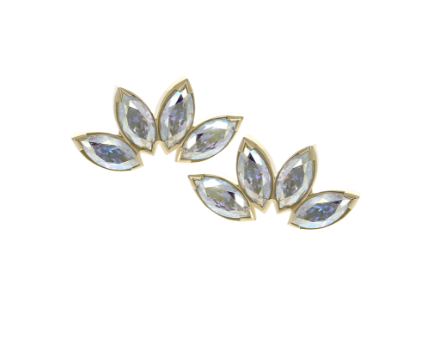 Marquise Fan 4 Gemstone End