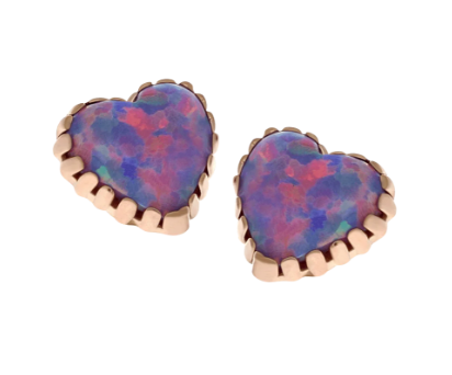 18K Gold Opal Heart End