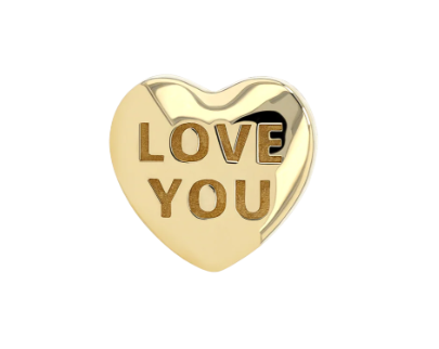 Gold Love You Heart End