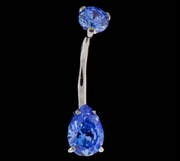 Pear Cut Premium Zirconia Navel Ring