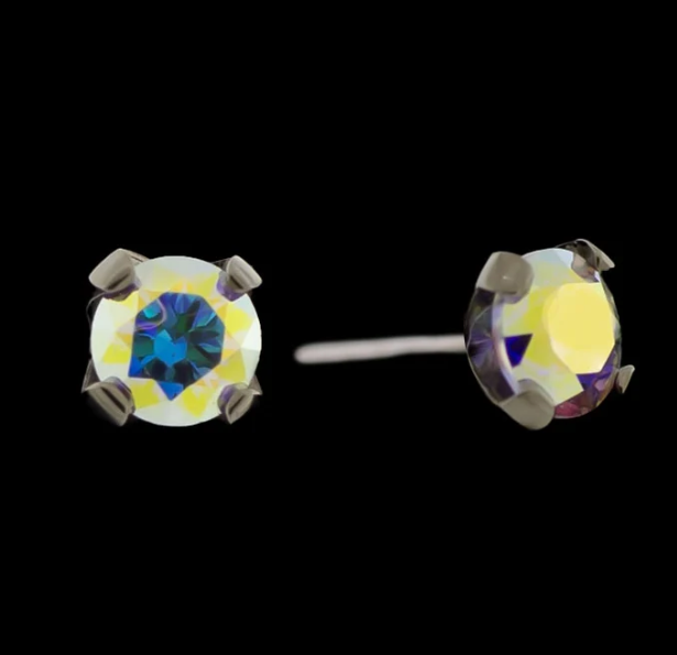 Aster Titanium Prong Set Round CZ End