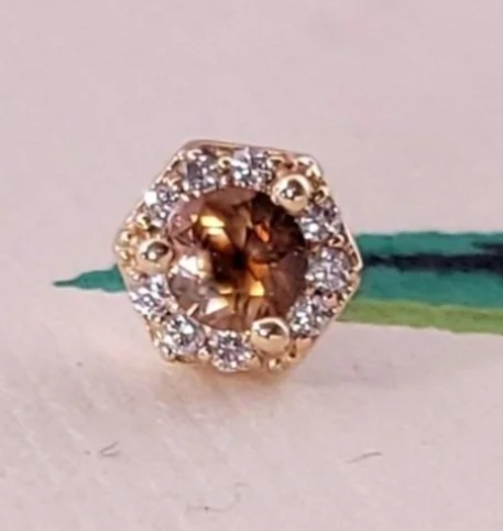 Ava 14k Gold Threadless End with Gemstone