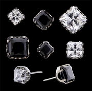 Axel Square CZ Prong Set Threadless End