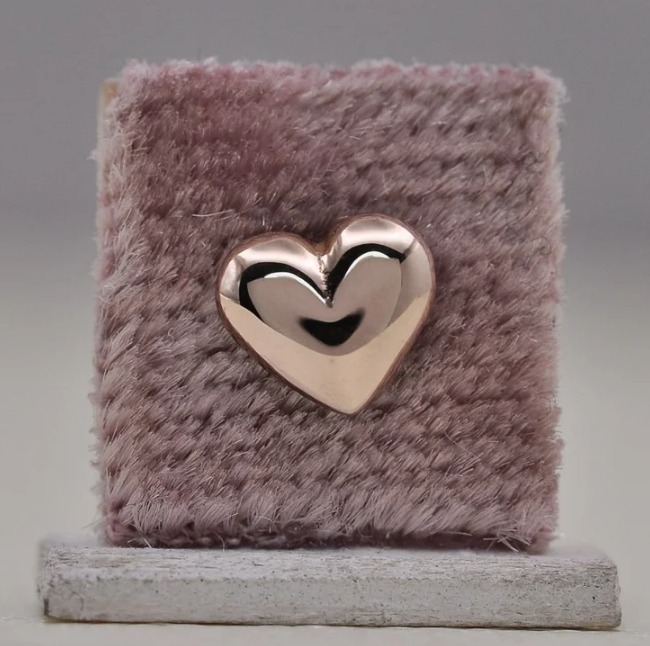 Big Puff Heart 14k Gold Threadless Top
