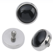 Threaded Titanium Natural Stone Cabochon Gem End