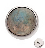 Threaded Titanium Natural Stone Cabochon Gem End
