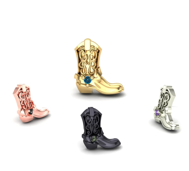 Cowboy Boot 14k Gold Threadless End