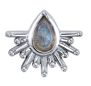 Borderline 14k Gold with Gemstone Threadless End