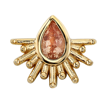 Borderline 14k Gold with Gemstone Threadless End