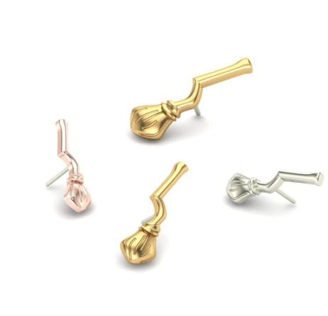 Broom 14k Gold Threadless End