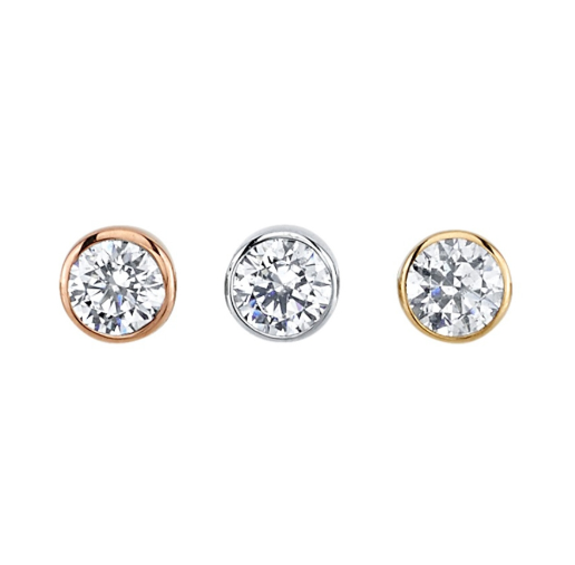 14k Gold Round Bezel