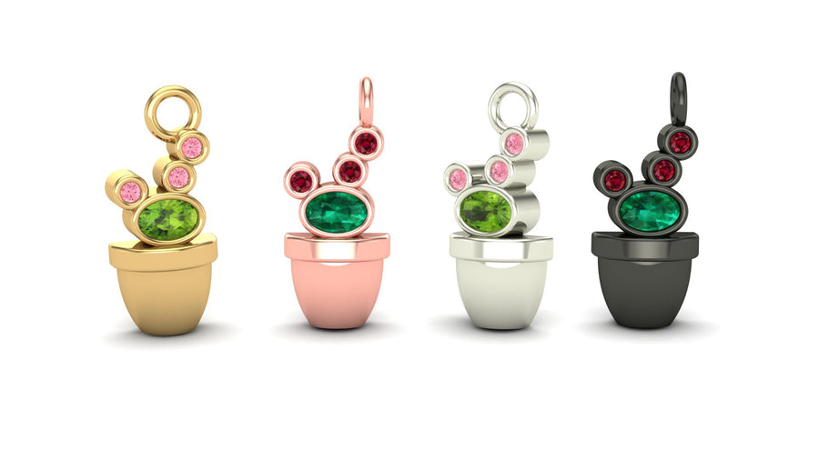 Cactus with Gemstone Charm