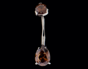 Pear Cut Premium Zirconia Navel Ring
