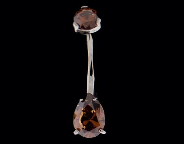 Pear Cut Premium Zirconia Navel Ring