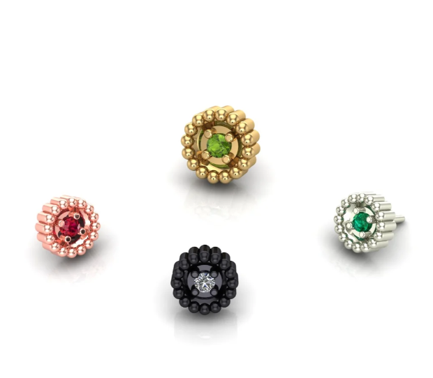 Circle Beads 14k Gold Threadless End