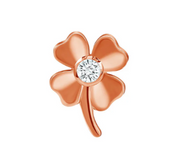 14k Gold Four Leaf Clover with Gem