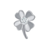 14k Gold Four Leaf Clover with Gem