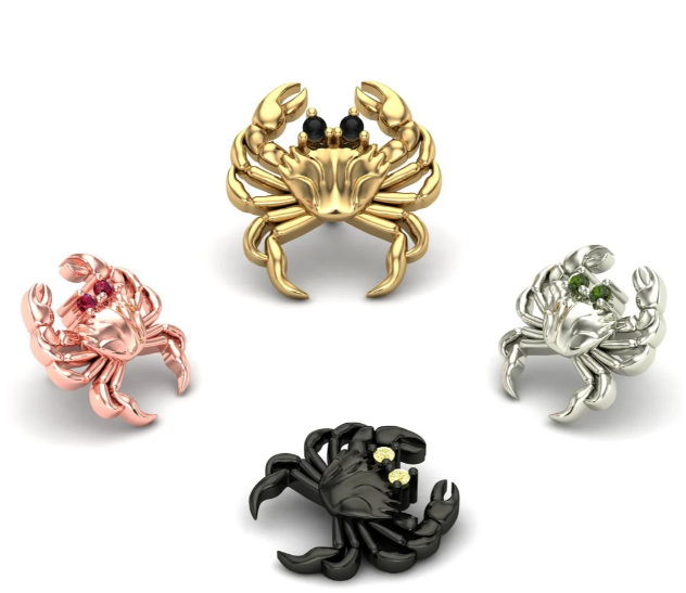 Crab 14k Gold Threadless End